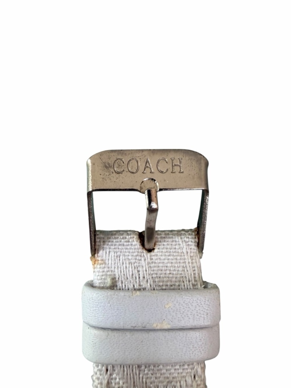 Coach Lexie Tank Watch White Jacquard Signature C Stainless Steel - Picture 3 of 6